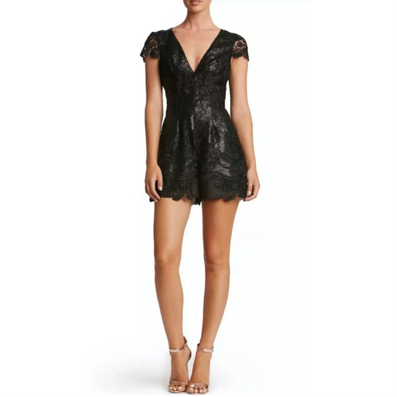 Dress the Population Other - Dress The Population Sabrina Sequin Lace Romper